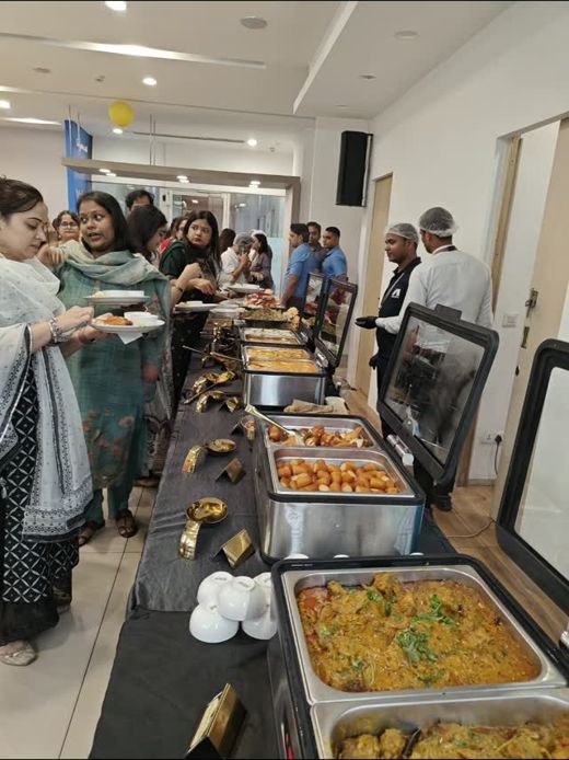 Daily lunch buffet line at a corporate office