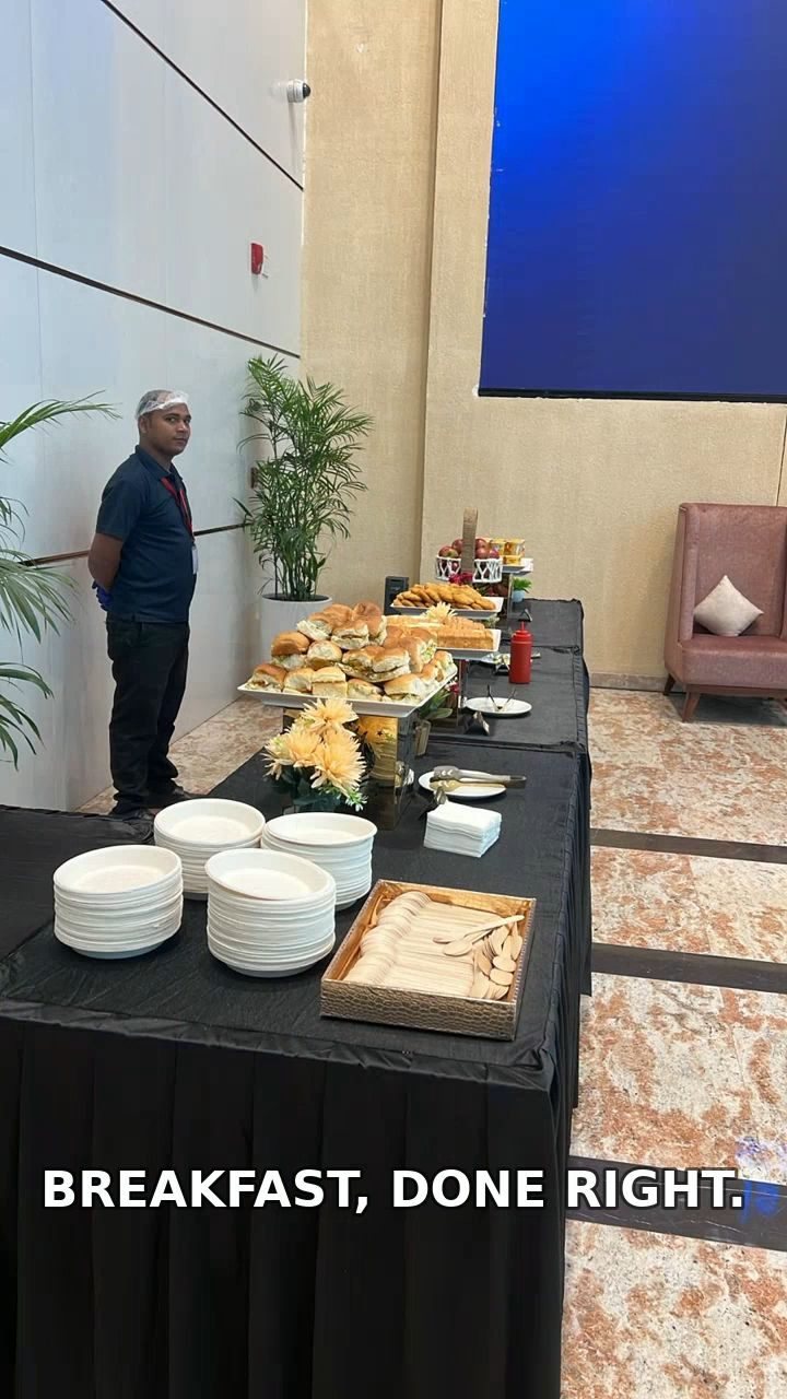 Breakfast buffet set up for Ciena employees